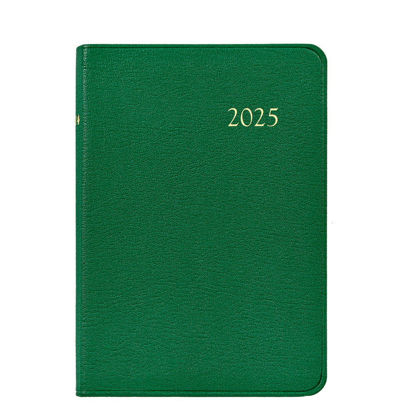 2025 Appointment Diary Kelly Green Goatskin Leather