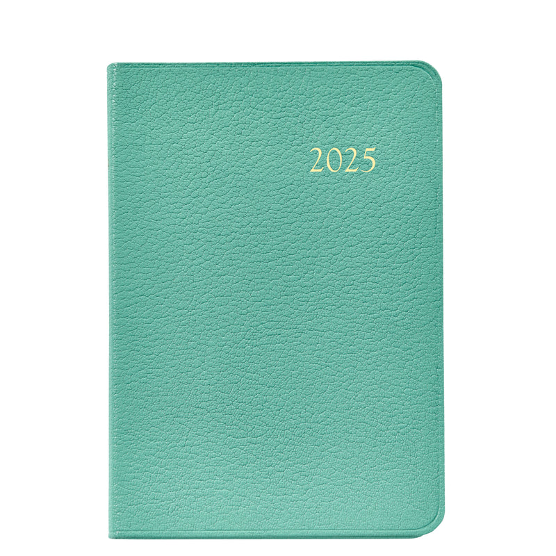 2025 Appointment Diary Robin's Egg Blue Goatskin Leather