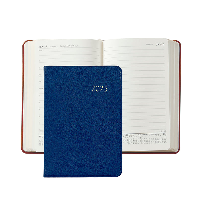 2025 Appointment Diary Royal Blue Goatskin Leather