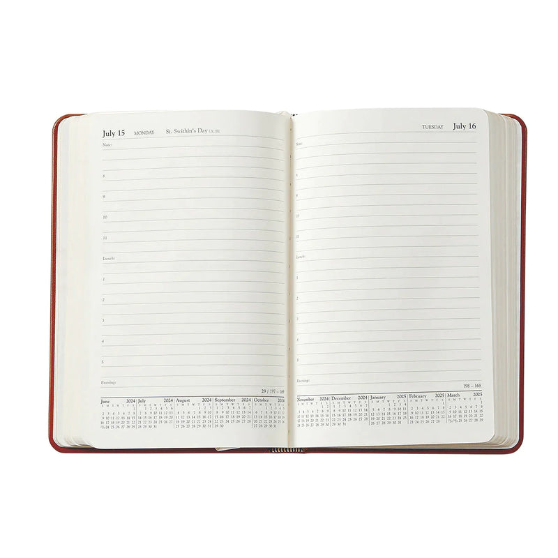 2025 Appointment Diary Red Traditional Leather