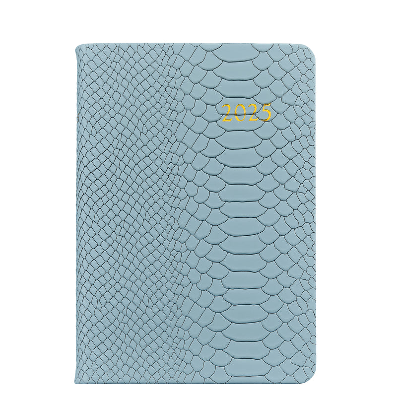 2025 Appointment Diary Hydrangea Blue Embossed Python