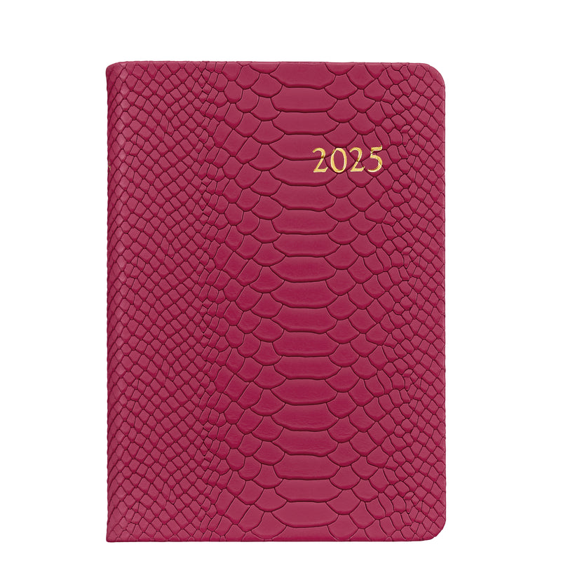 2025 Appointment Diary Peony Pink Embossed Python