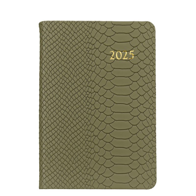 2025 Appointment Diary Sage Green Embossed Python