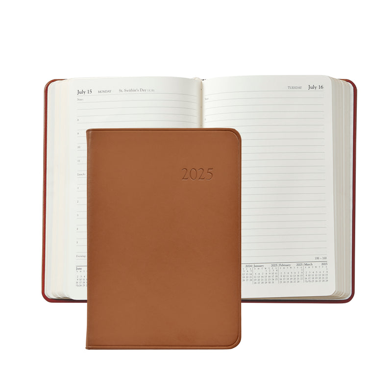 2025 Appointment Diary British Tan Traditional Leather