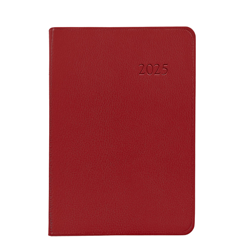 2025 Appointment Diary Red Traditional Leather