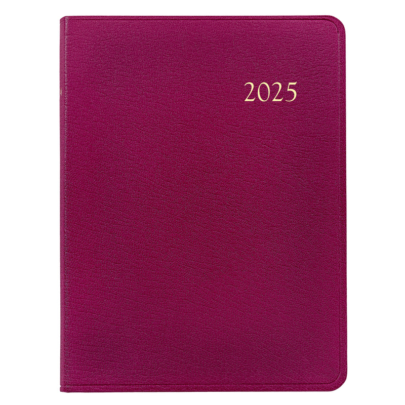 2025 Desk Diary Azalea Pink Goatskin Leather