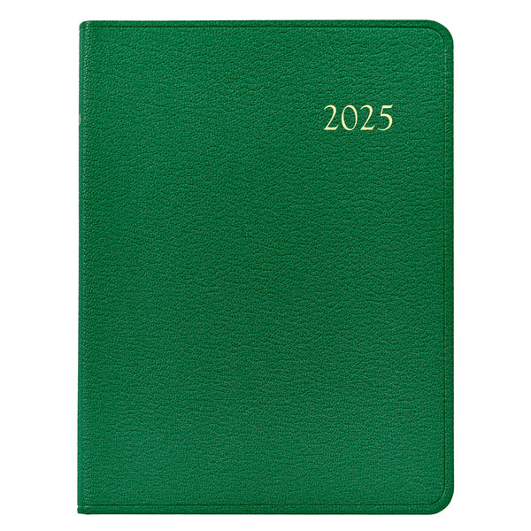 2025 Desk Diary Kelly Green Goatskin Leather