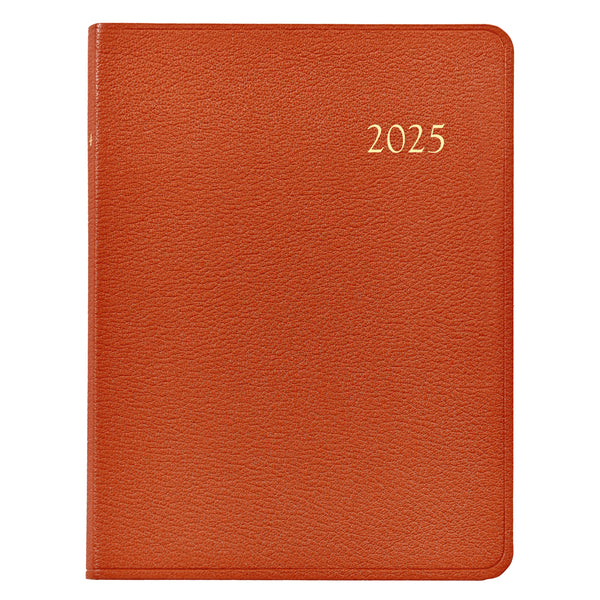 2025 Desk Diary Orange Goatskin Leather