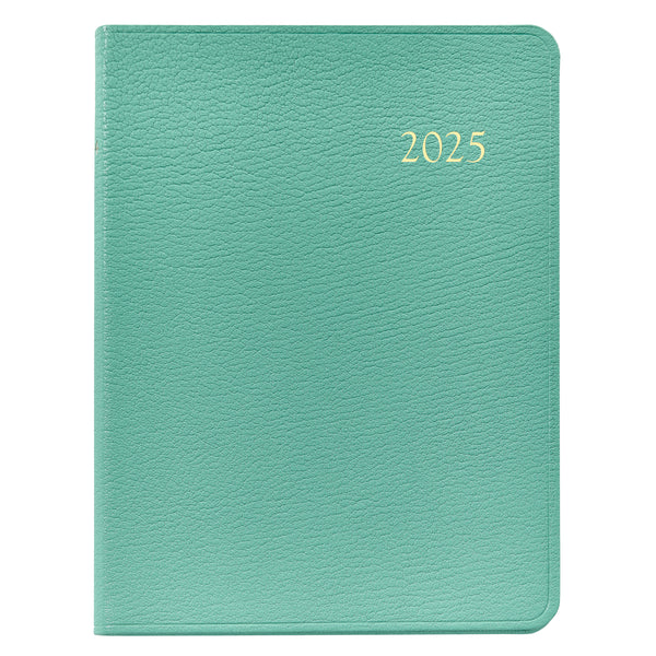 2025 Desk Diary Robin's Egg Blue Goatskin Leather