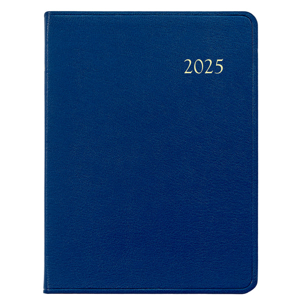 2025 Desk Diary Royal Blue Goatskin Leather