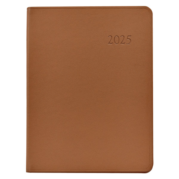 2025 Desk Diary British Tan Traditional Leather