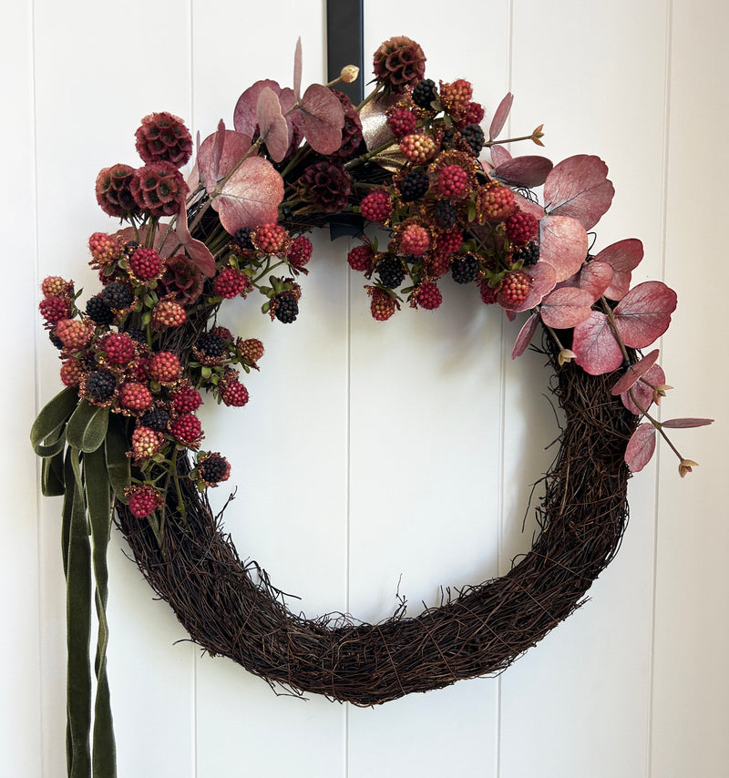 Australiana Eucalyptus Mulberry Handmade Wreath