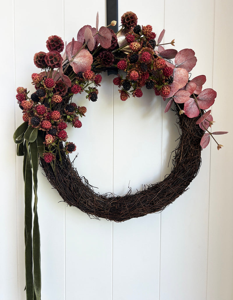 Australiana Eucalyptus Mulberry Handmade Wreath