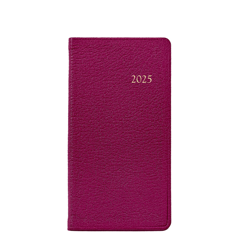 2025 Pocket Diary Azalea Pink Goatskin Leather