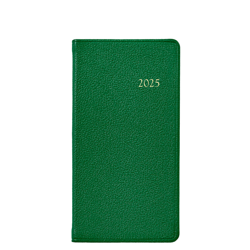 2025 Pocket Diary Kelly Green Goatskin Leather