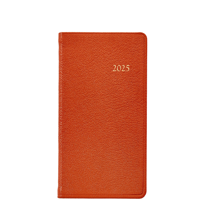 2025 Pocket Diary Orange Goatskin Leather