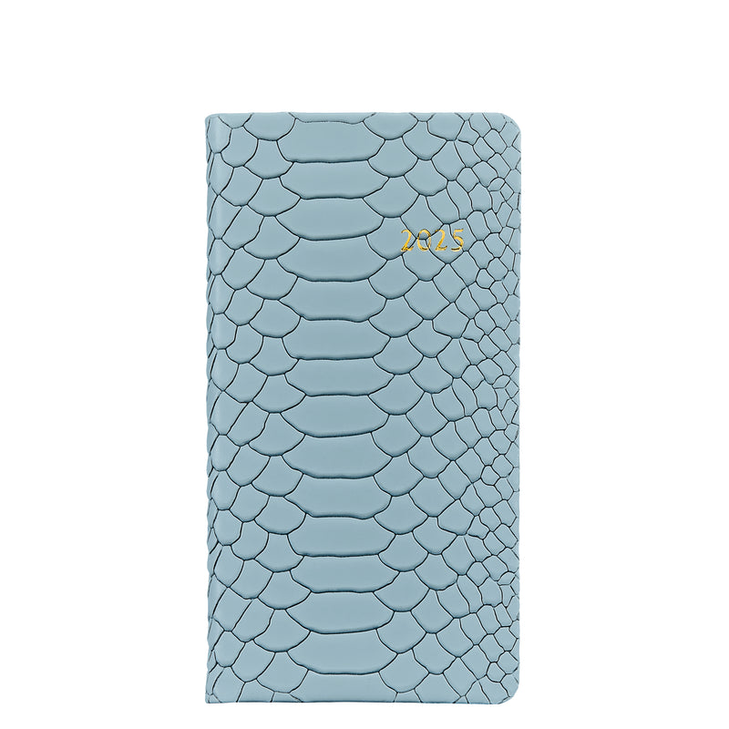 2025 Pocket Diary Hydrangea Blue Embossed Python Leather