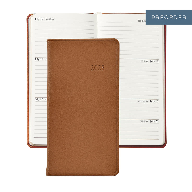 2025 Pocket Diary British Tan Traditional Leather