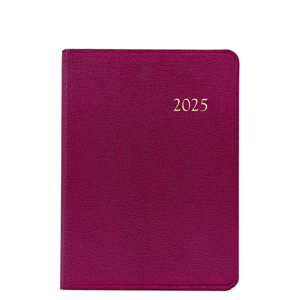 2025 Weekly Diary Azalea Pink Goatskin Leather