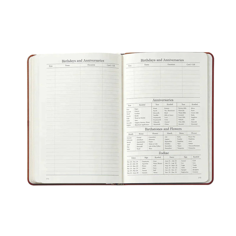 2025 Weekly Diary White Gold Goatskin Leather