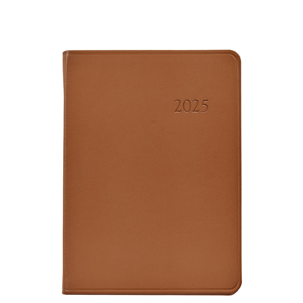 2025 Weekly Diary British Tan Traditional Leather