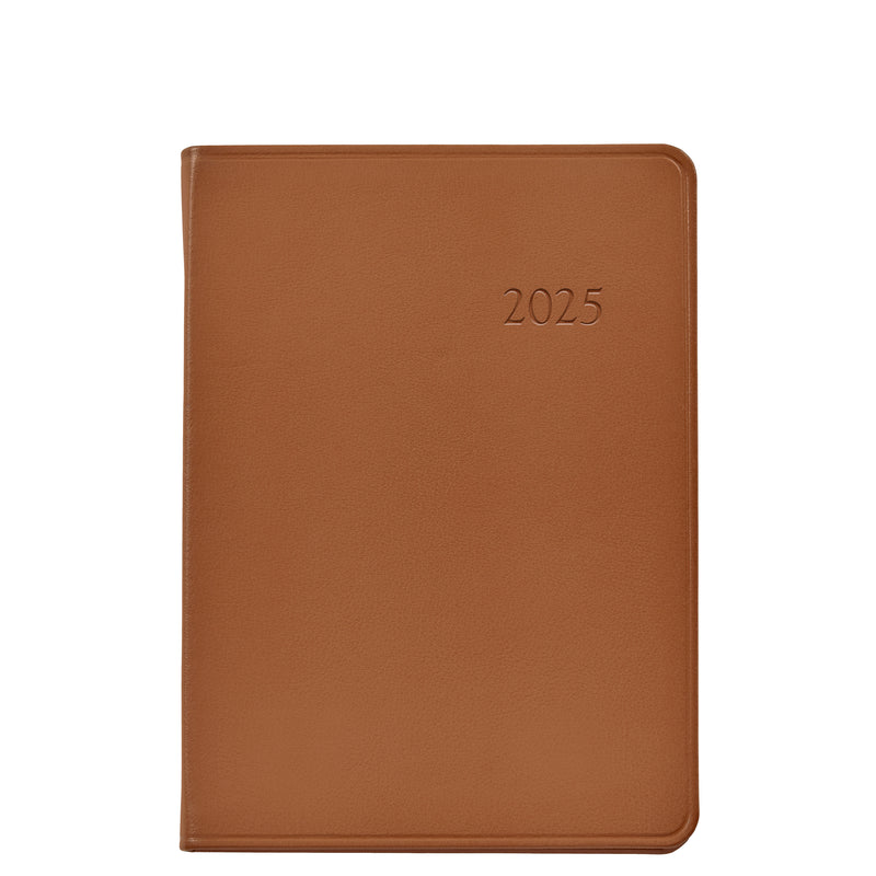 2025 Weekly Diary British Tan Traditional Leather