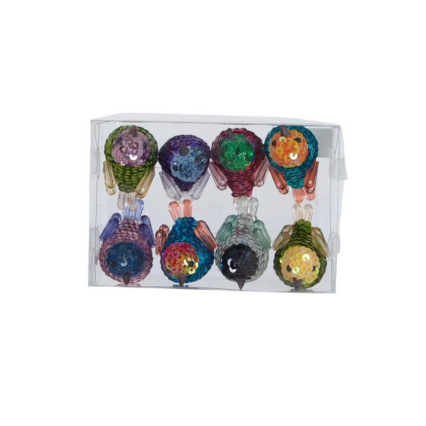 Sequinned Sweetie Birds - Bright Colours - Box of 8