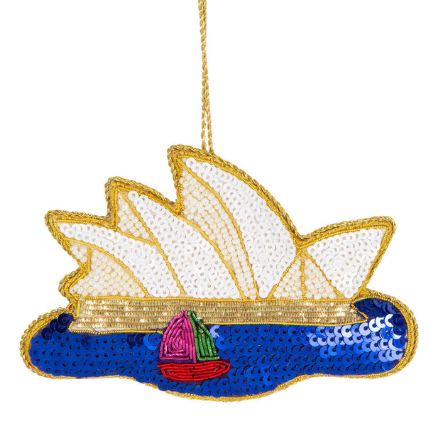 OPERA HOUSE SEQUIN CHRISTMAS TREE DECORATION