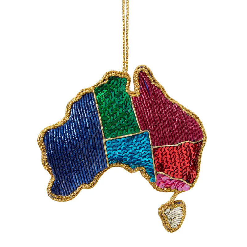 AUSTRALIA FOREVER SEQUIN CHRISTMAS TREE DECORATION